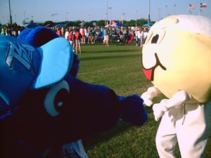 Thunder Dog with a mascot